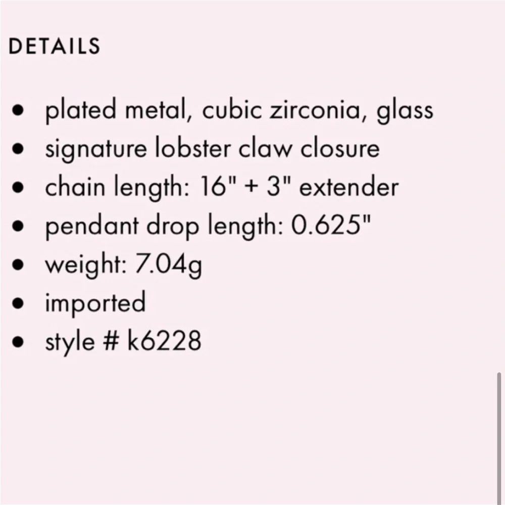 New $98 MSRP Kate Spade‎ Starring Bunny Mini Pendant Necklace